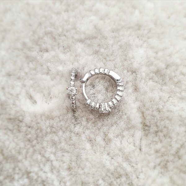 Pendientes Aro Mini Circonita Plata