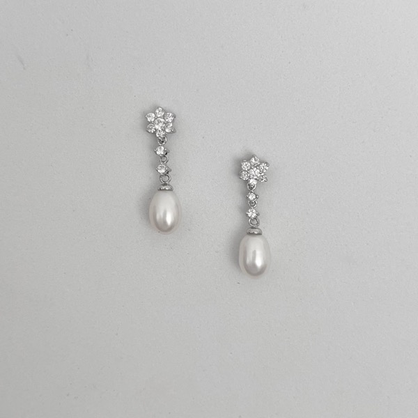 Pendientes de novia Glamour Aurora Perla